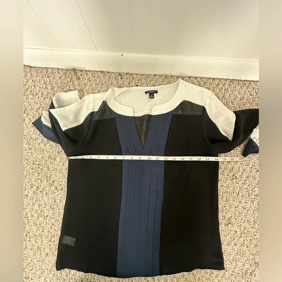 Ann Taylor Asymmetrical Blue Blouse Small petite - Picture 7 of 9